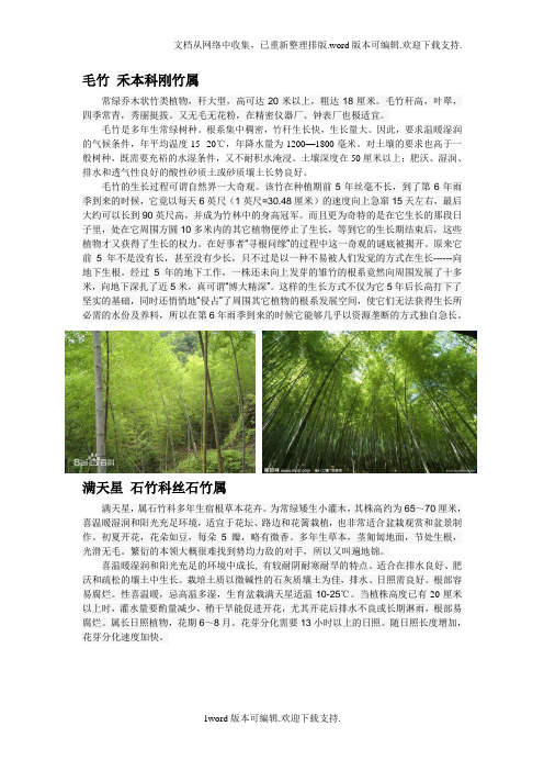 自己总结的几种植物图片和介绍