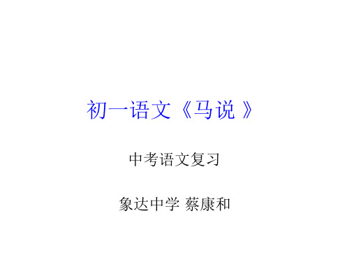 中考语文复习《马说》