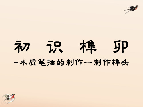 高中通用技术_初识榫卯—木质笔插的制作一制作榫头教学课件设计