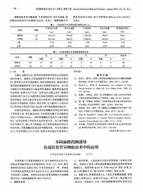 不同麻醉药物诱导在高位食管异物取出术中的应用
