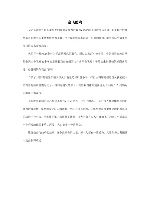 会飞的鸡作文300字