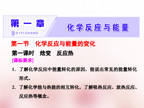 高中化学选修四  第一章  第一节    第一课时 焓变 反应热