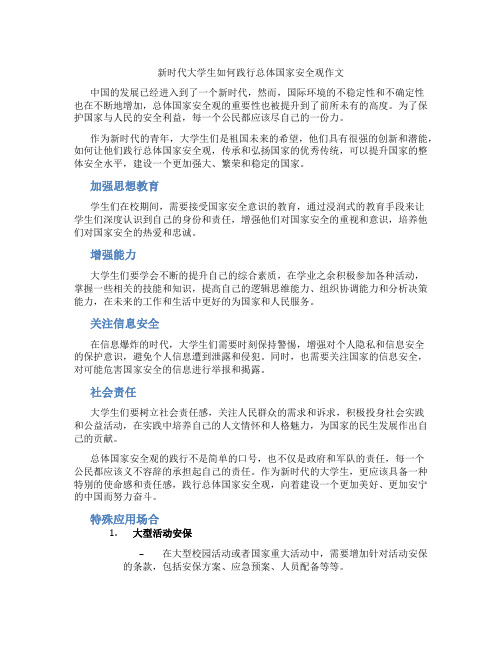 新时代大学生如何践行总体国家安全观作文