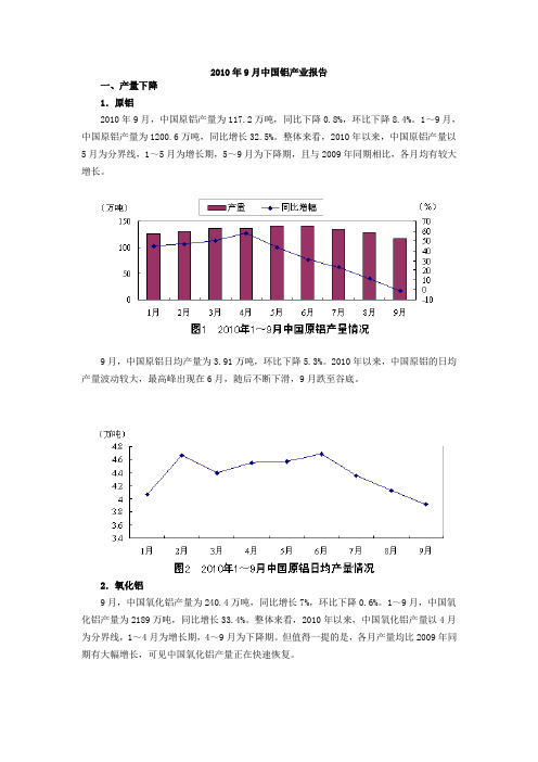 2010年9月中国铝产业报告