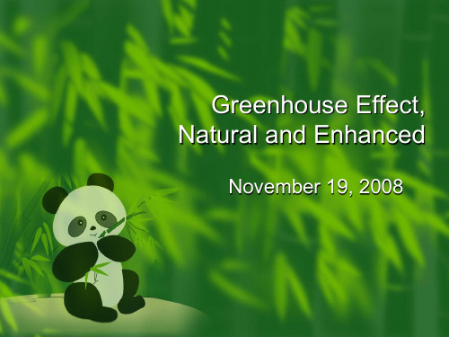 Greenhouse Effect, Natural and Enhanced温室效应增强,自然