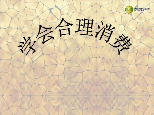 九年级政治全册 第七课 第三框 学会合理消费课件 新人教版