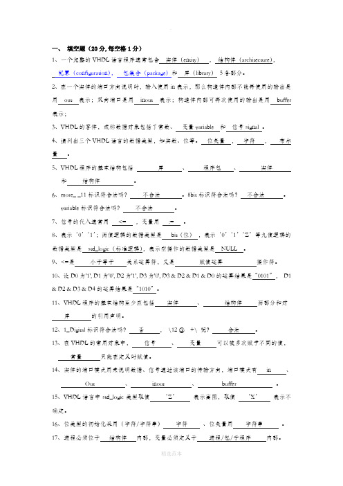 VHDL考试试题(1)