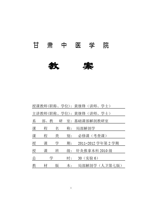 针灸局部解剖学教案