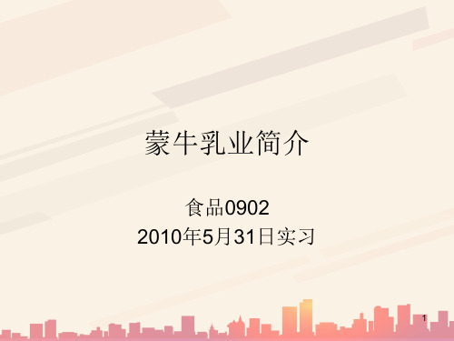 蒙牛乳业集团介绍(ppt 17页)
