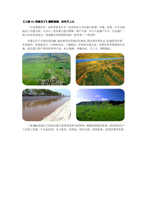 集食惠产品推荐：三瑞361特级瓜子