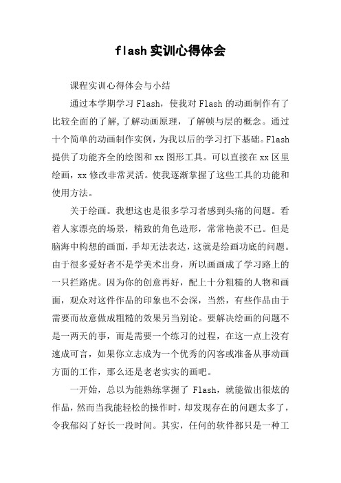 flash实训心得体会