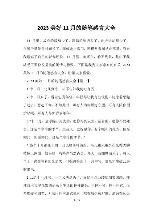 2023美好11月随笔感言大全