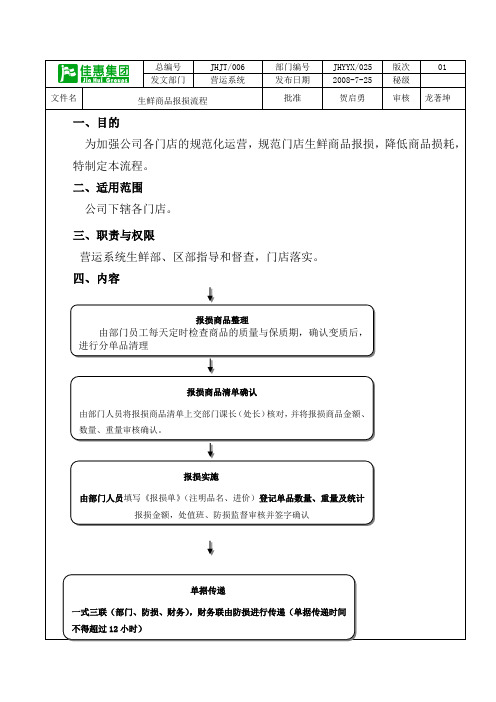 生鲜商品报损流程