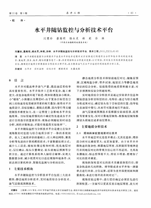 水平井随钻监控与分析技术平台