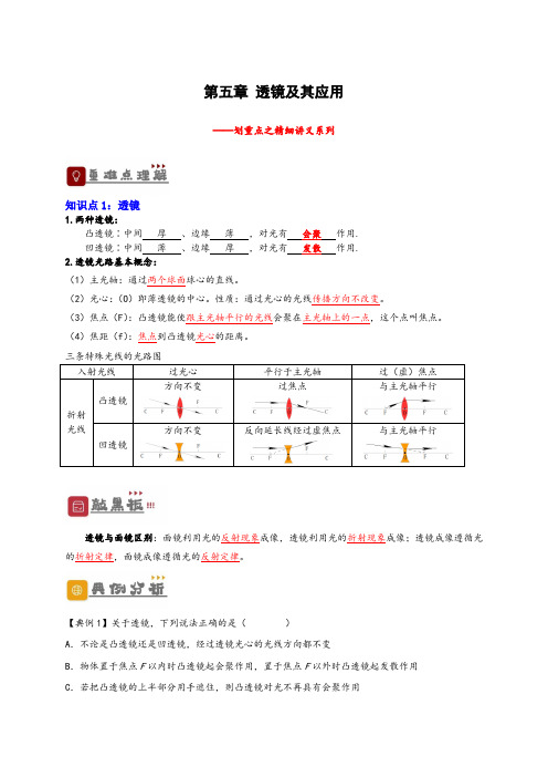 专题5透镜及其应用-2023中考物理一轮复习精细讲义