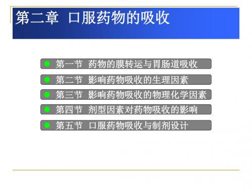药物的吸收