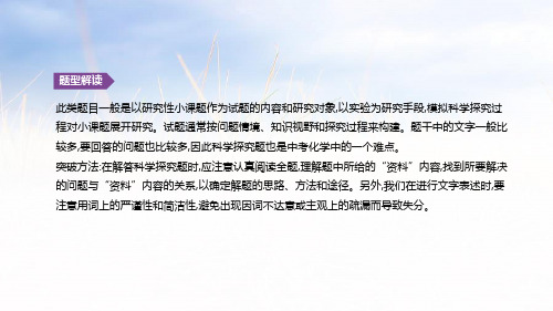 中考化学冲刺——题型突破06 科学探究题