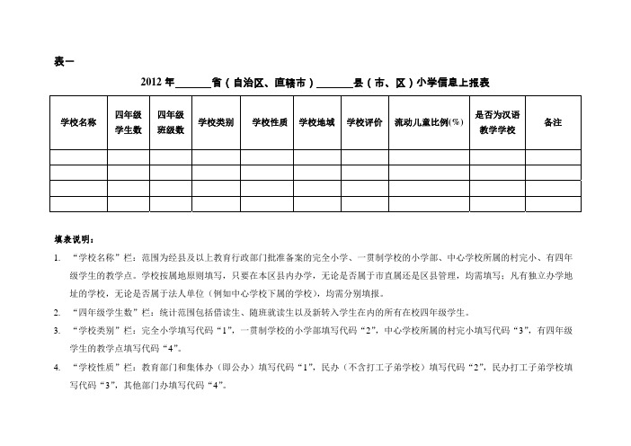 表一和表二