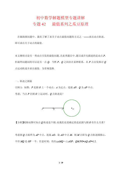初中数学解题模型专题讲解42---最值系列之瓜豆原理