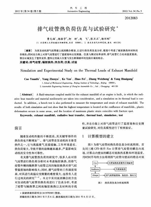 排气歧管热负荷仿真与试验研究