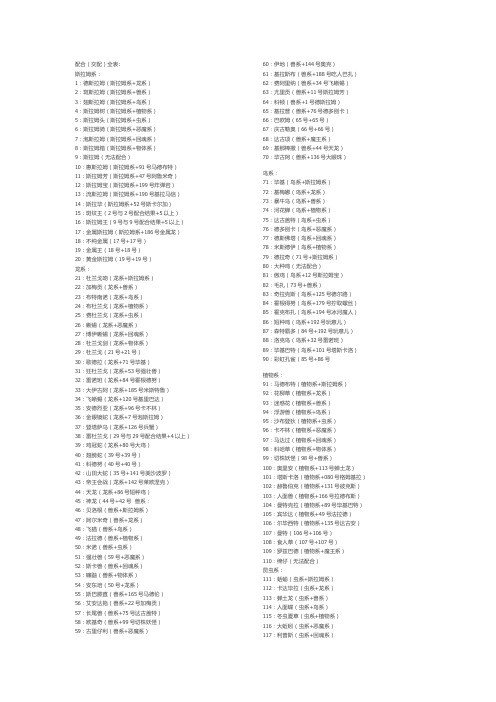 GBC勇者斗恶龙怪物仙境配合表(全)