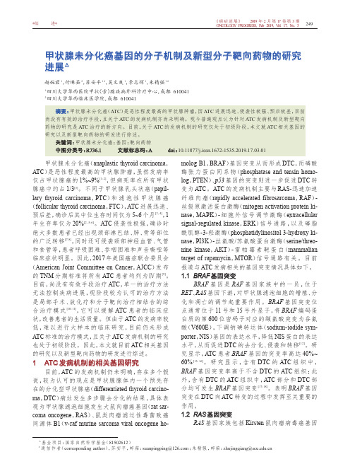 甲状腺未分化癌基因的分子机制及新型分子靶向药物的研究进展