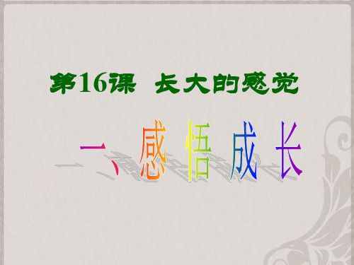 苏教版初一下册政治16.1感悟成长PPT课件(1)
