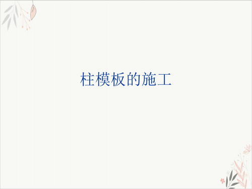 柱模板的施工课件-PPT