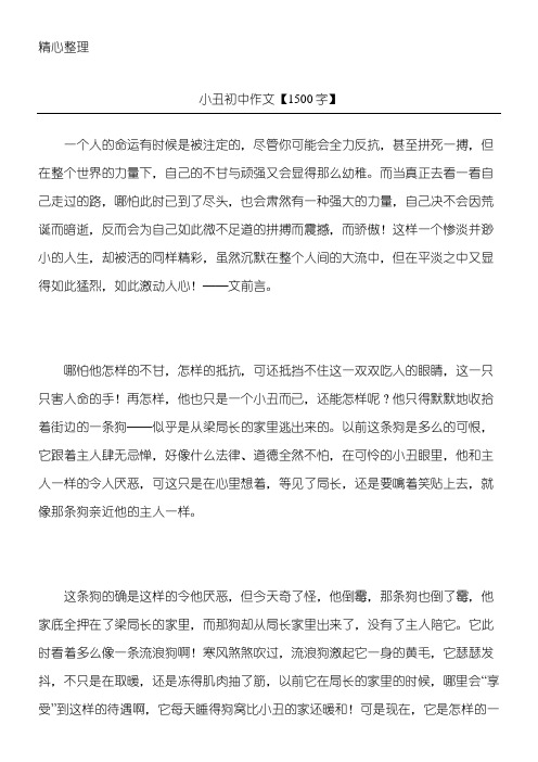 小丑 初中作文【1500字】