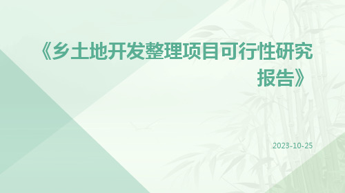 乡土地开发整理项目可行性研究报告