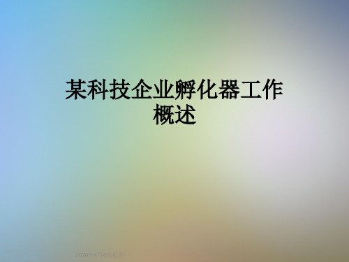 某科技企业孵化器工作概述