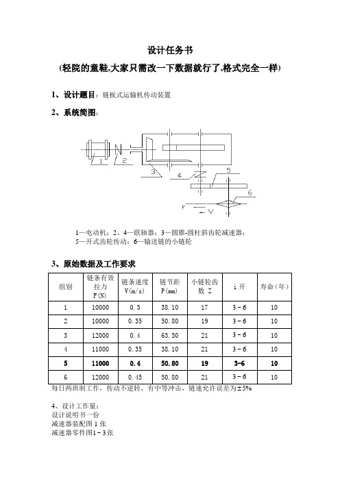 郑州轻工业学院机械课程设计链板式运输机传动装置设计概要