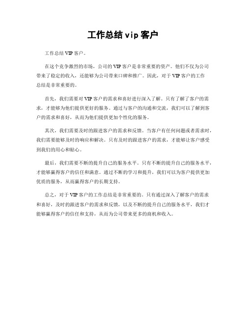工作总结vip客户