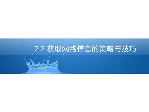 获取网络信息的策略与技巧 课件