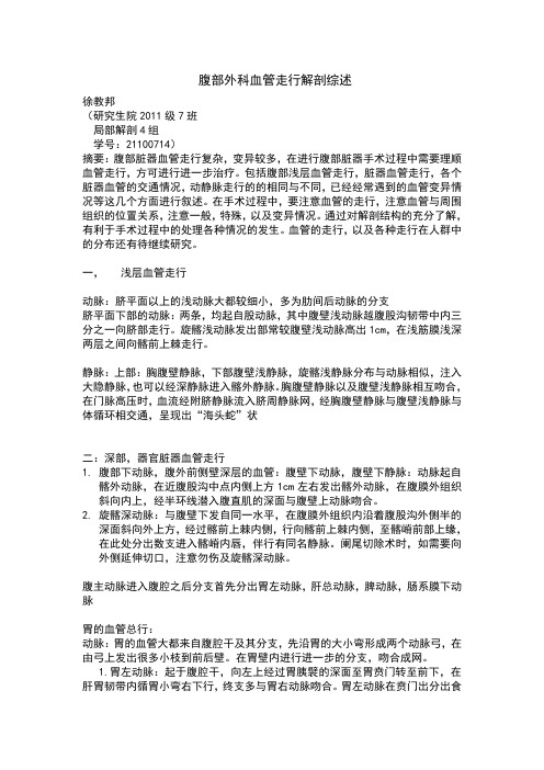 腹部外科血管解剖综述