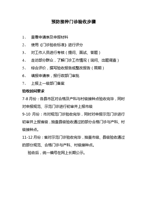 预防接种门诊验收步骤