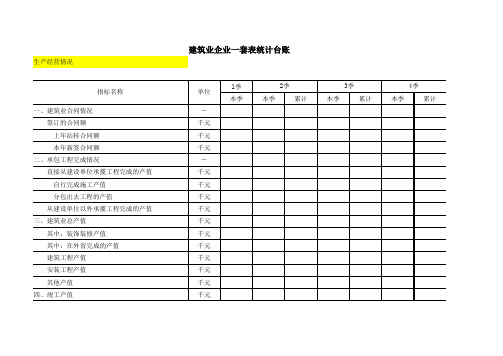 建筑业企业一套表统计台账