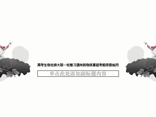 高考生物北师大版一轮复习遗传的物质基础考能排查练四