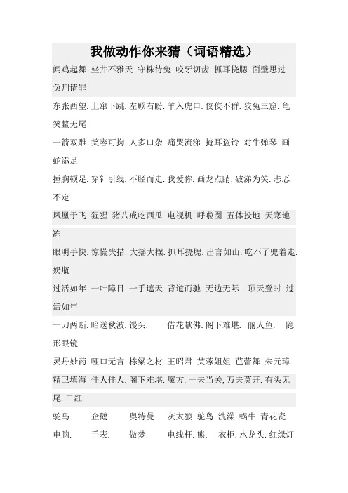 我做动作你来猜(词语精选)