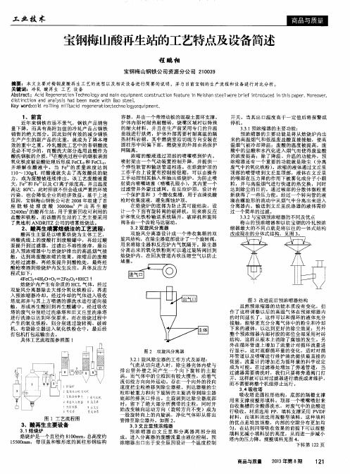 宝钢梅山酸再生站的工艺特点及设备简述