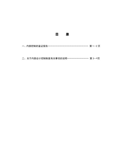 申报内控鉴证报告 格式模板