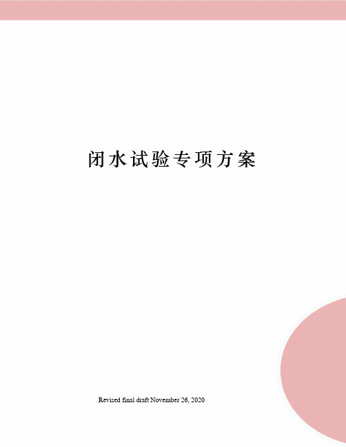 闭水试验专项方案