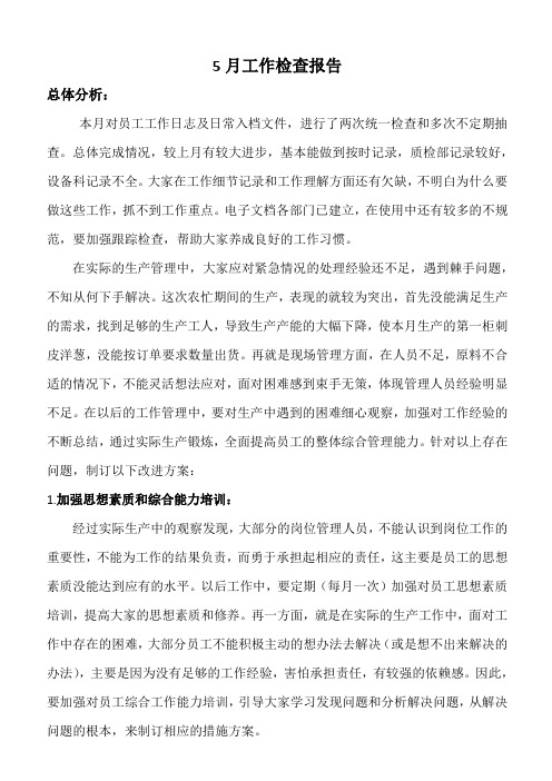 工作检查报告-5月1