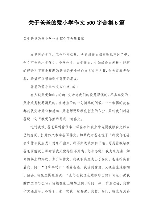 关于爸爸的爱小学作文500字合集5篇