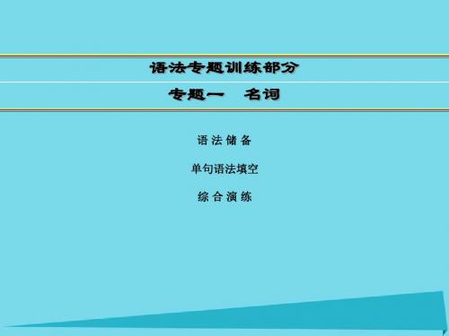 2016届高考英语一轮复习 语法专题训练部分 专题1 名词课件