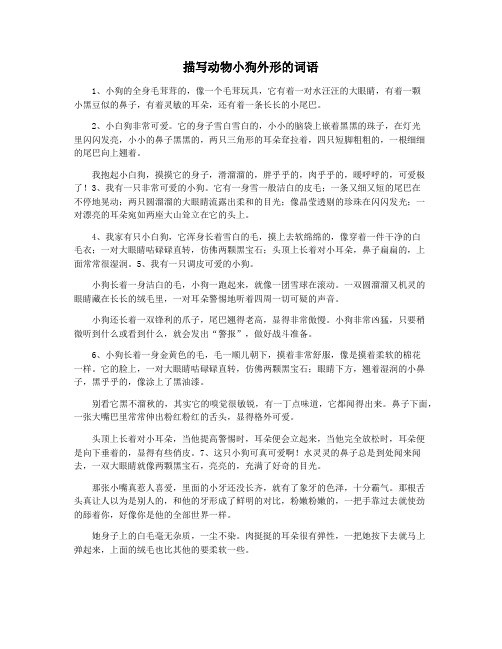 描写动物小狗外形的词语