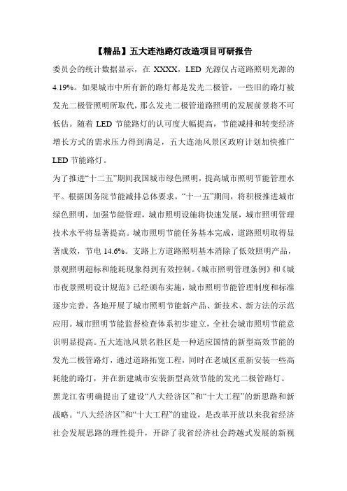 【精品】五大连池路灯改造项目可研报告