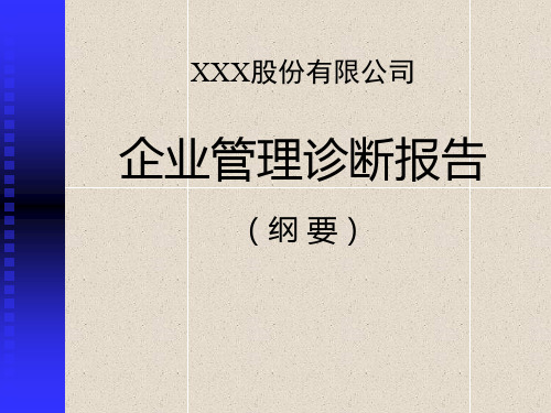 企业诊断报告框架(报告稿)