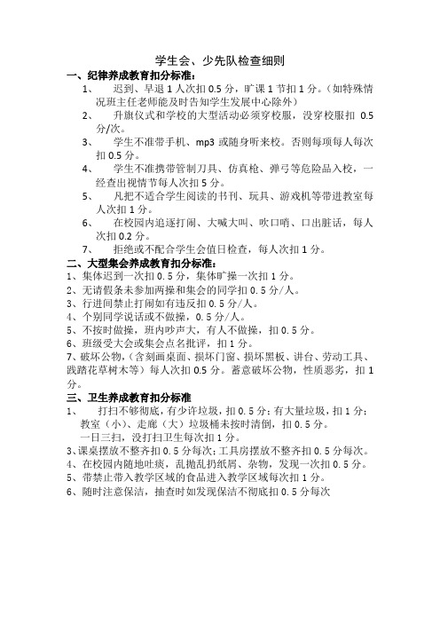学生会、少先队检查细则