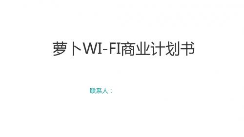 萝卜WI-FI商业计划书